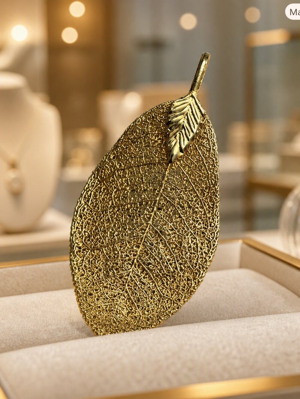 Gold Dipped Aspen Leaf Pendant